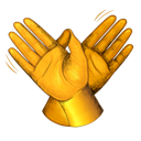 Two open gold hands
